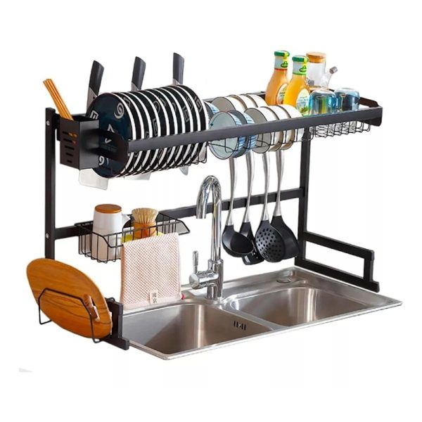 Organizador y Escurridor Inoxidable de Platos sobre Lavadero de 85 cm