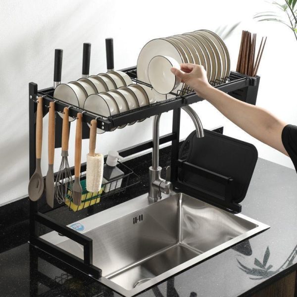Organizador y Escurridor Inoxidable de Platos sobre Lavadero de 85 cm