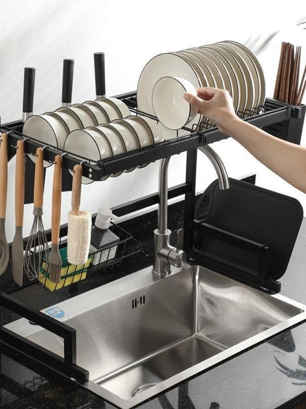 Organizador y Escurridor Inoxidable de Platos sobre Lavadero de 85 cm