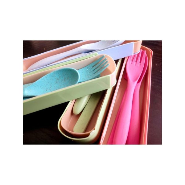 Set Cubiertos Portatiles Con Estuche Ecologicos Fibra Trigo