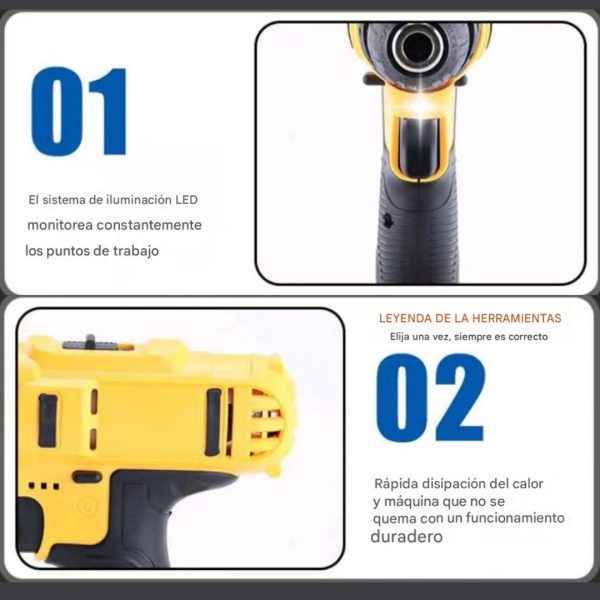 Taladro Destornillador Inalámbrico 180Vf Doble Batería