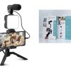 Kit de Grabación con Micrófono, Luz Led  y Trípode