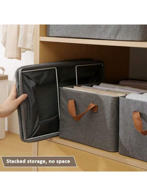 Caja Cesta Organizadora y Almacenamiento de Ropa Multiuso Plegable con Varilla