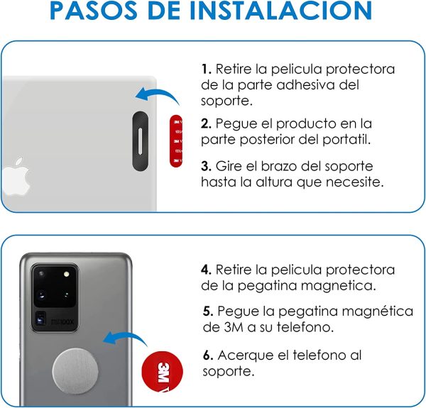 Soporte Magnético de Teléfono Móvil para Portátil y Monitor