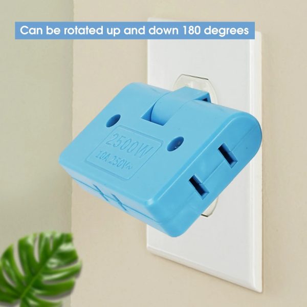 Adaptador Triple Enchufe Plano Giratorio 3 En 1 Conector