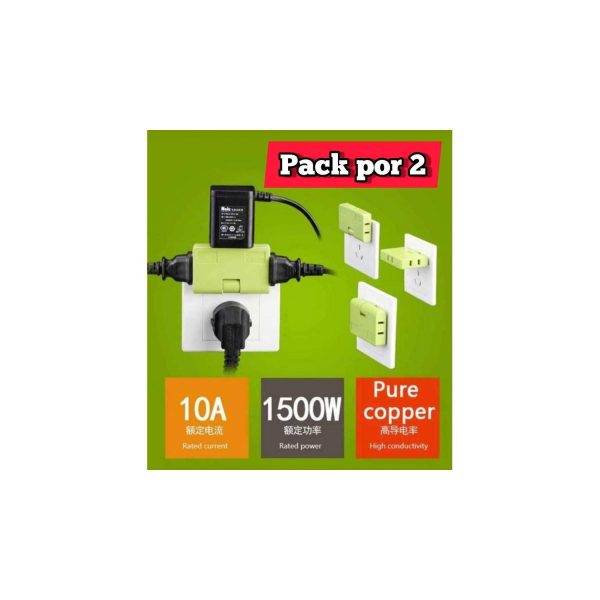 Adaptador Triple Enchufe Plano Giratorio 3 En 1 Conector