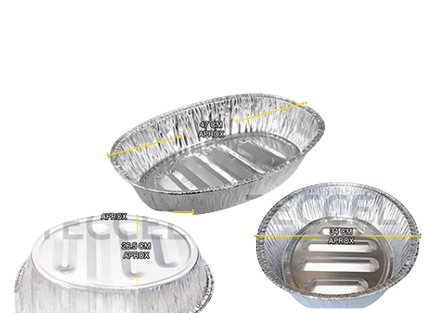 Bandeja Ovalada De Papel Aluminio