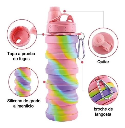 Botella de Agua de Silicona Plegable