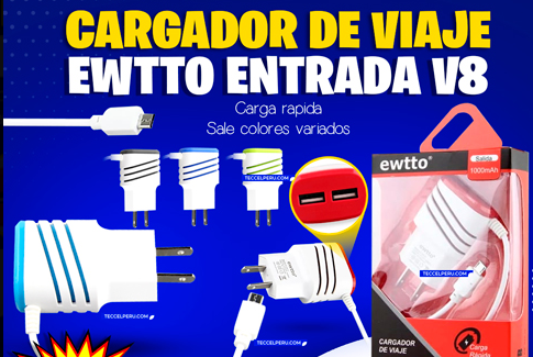 CARGADOR DE VIAJE EWTTO ENTRADA V8