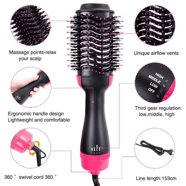 Cepillo de Cabello 3 en 1 para Secar, Alizar y Ondular