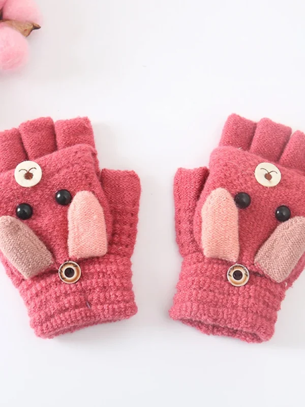 Guantes Medio Dedo con Dibujos y Orejitas