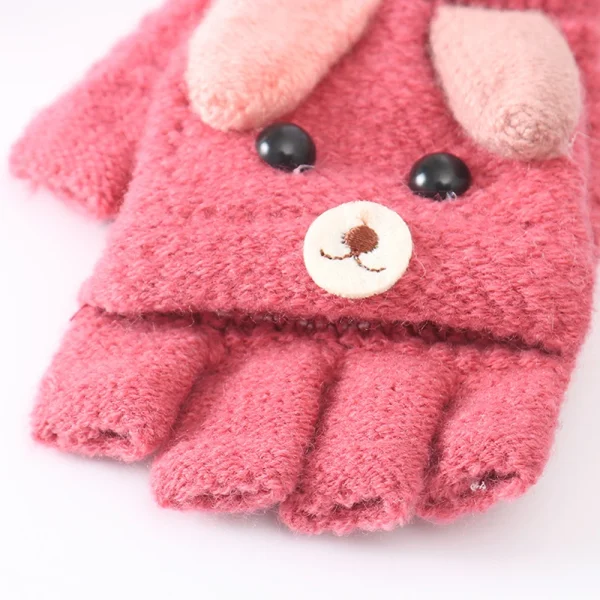 Guantes Medio Dedo con Dibujos y Orejitas