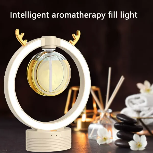 Humidificador y Difusor de Aceites Escenciales Circular con Aro de Luz Led