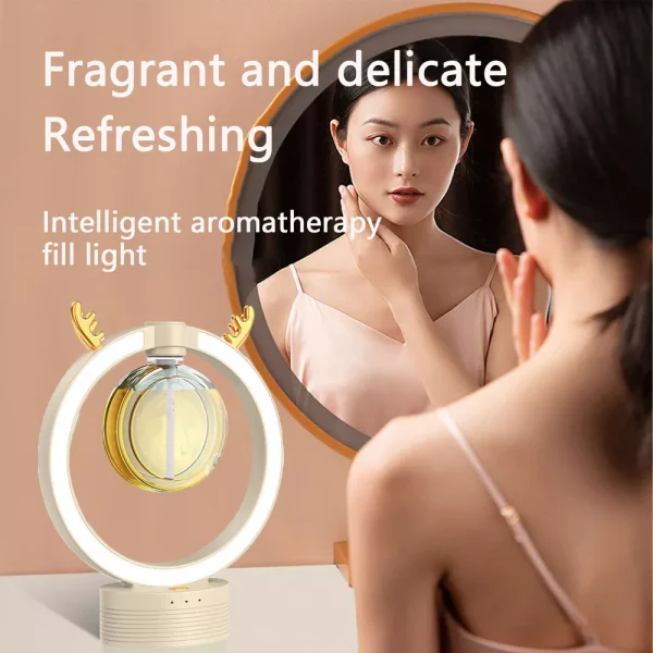 Humidificador y Difusor de Aceites Escenciales Circular con Aro de Luz Led