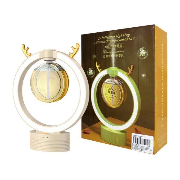 Humidificador y Difusor de Aceites Escenciales Circular con Aro de Luz Led