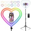 Kit Aro LED Corazon RGB+ Tripode con Soporte para Celular y Camara