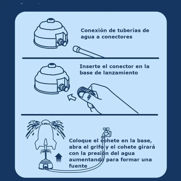 Juguete Lanzador de Cohete Rociador Giratorio  Aspersor de Elevacion a Presion de Agua