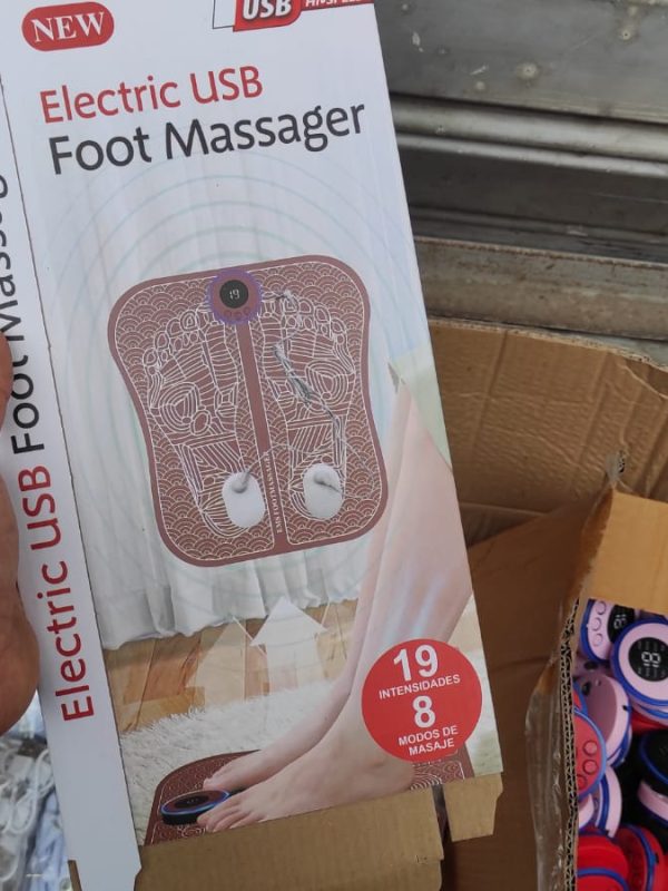Masajeador Electrico Recargable para Pies con Parches de Electrodos