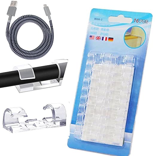Organizador de Cables con Adhesivos de 16 Unidades