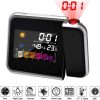 Reloj Despertador de proyección digital en la pared con estación meteorológica, repetición, temperatura, humedad