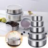 Set de 5 Bowls-Taper de Acero cocina Set de 5 Bowls-Taper de Acero Inoxidable con Tapa
