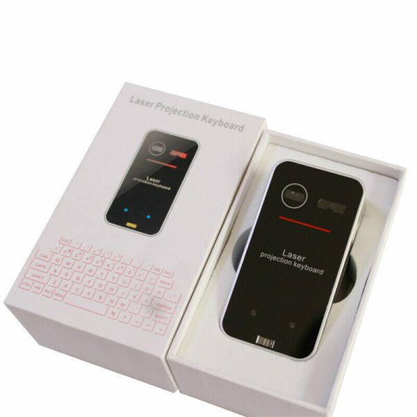 Teclado-proyeccion-laser-empaque.jpg Teclado - Mouse virtual de Proyeccion Laser inalambrico con Conexion Bluetooth