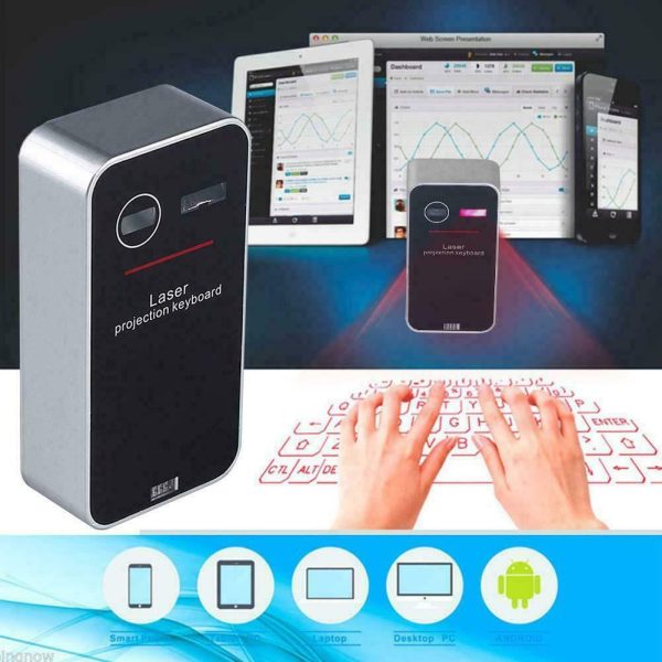 Teclado-proyeccion-laser-trabajo-con-varios-dispositivos.jpg Teclado - Mouse virtual de Proyeccion Laser inalambrico con Conexion Bluetooth