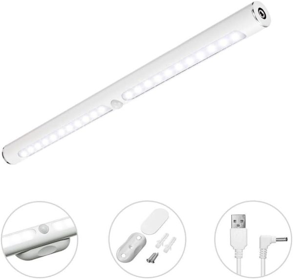 Lámpara LED cilíndrica Recargable con Sensor de Movimiento