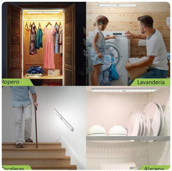 Lámpara LED cilíndrica Recargable con Sensor de Movimiento