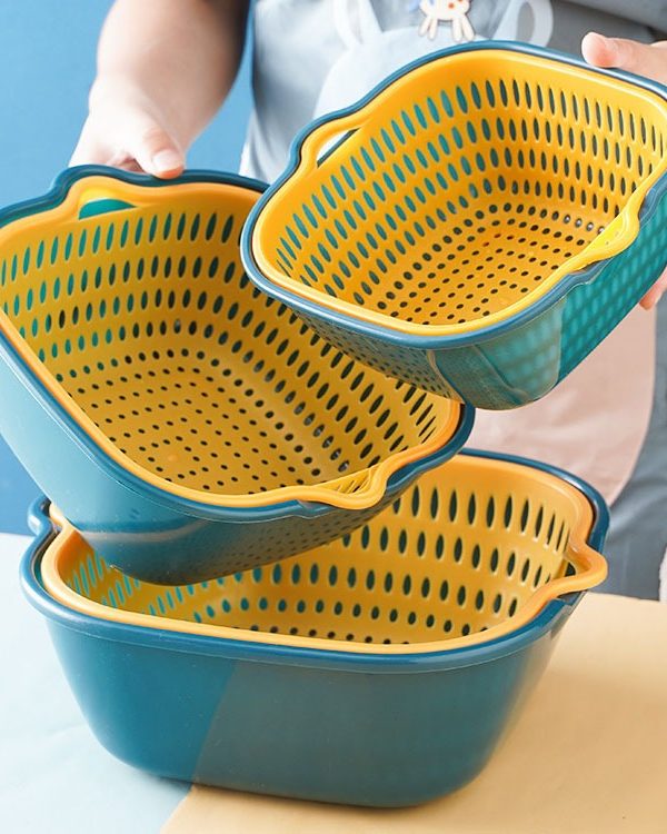 Set de 6 Escurridores multifuncional para limpiar, drenar y almacenar frutas y verduras