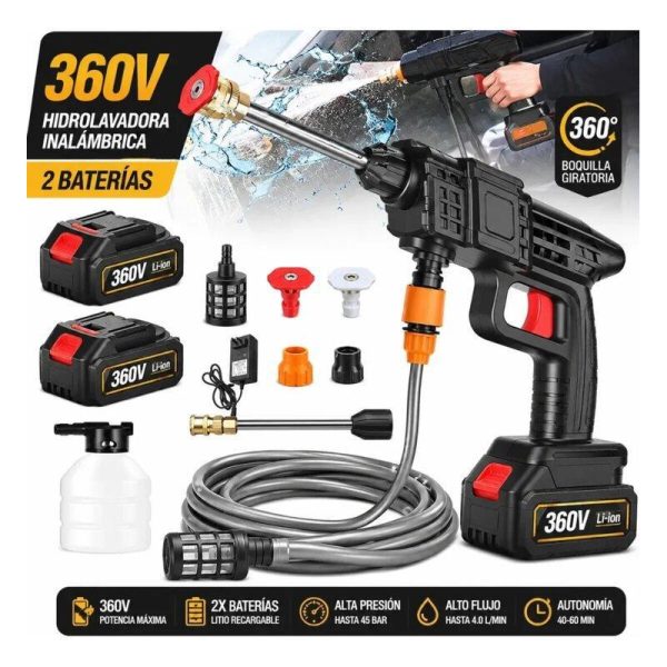 Hidrolavadora-portal-doble-bateria-8.jpg Hidrolavadora Inalámbrica 360Vf Portátil con Doble Batería