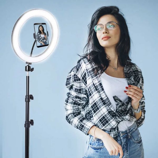 kit-aro-led-2.jpg Aro De Luz LED 26cm + Trípode 2.1m + Soporte Celular Kit