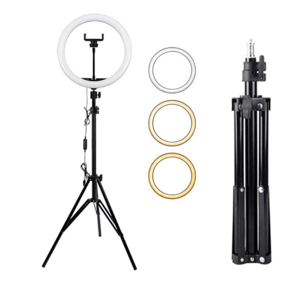 kit-aro-led-3.jpg Aro De Luz LED 26cm + Trípode 2.1m + Soporte Celular Kit