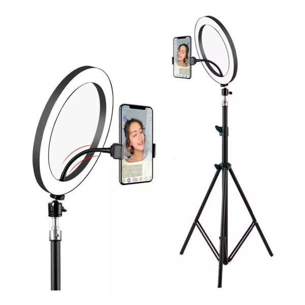 kit-aro-led-5.jpg Aro De Luz LED 26cm + Trípode 2.1m + Soporte Celular Kit