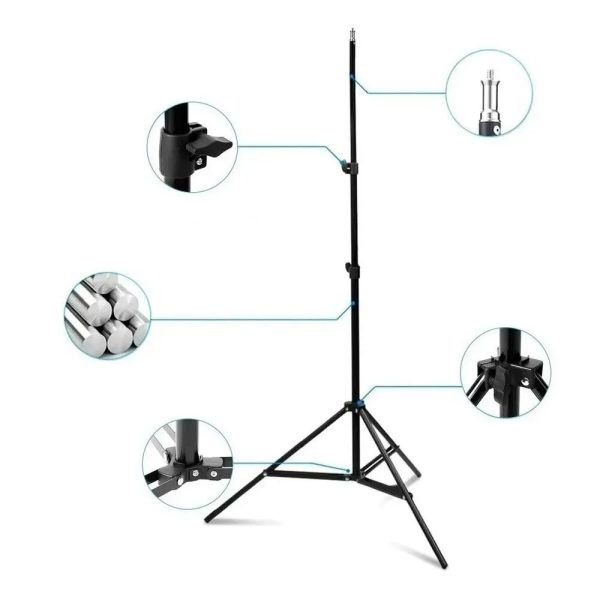 kit-aro-led.jpg Aro De Luz LED 26cm + Trípode 2.1m + Soporte Celular Kit