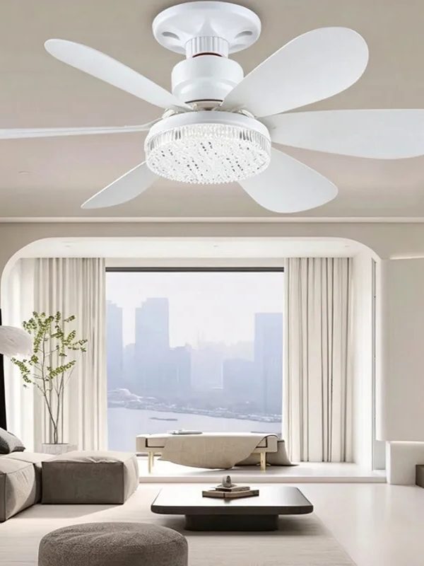 Foco Ventilador Cristal LED 6 Aspas 60W 20.5" C/Control